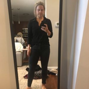 James Perse Black Sheer Shirt